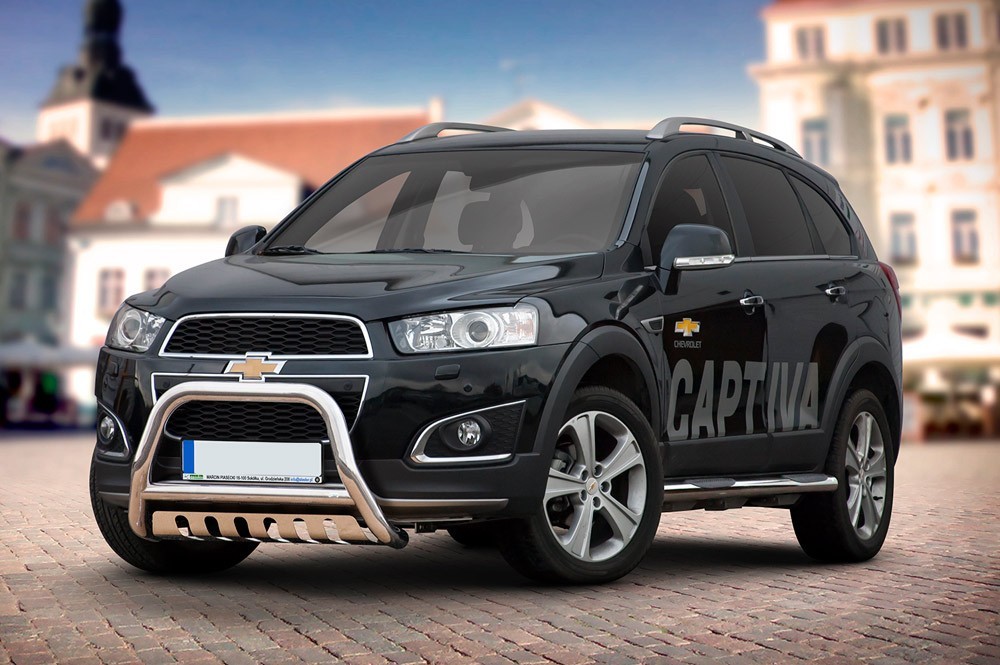 Pare-buffle avec plaque de protection Chevrolet Captiva (2011-)
