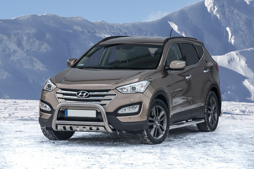 Pare-buffle avec plaque de protection  Hyundai Santa Fe (2012 -)