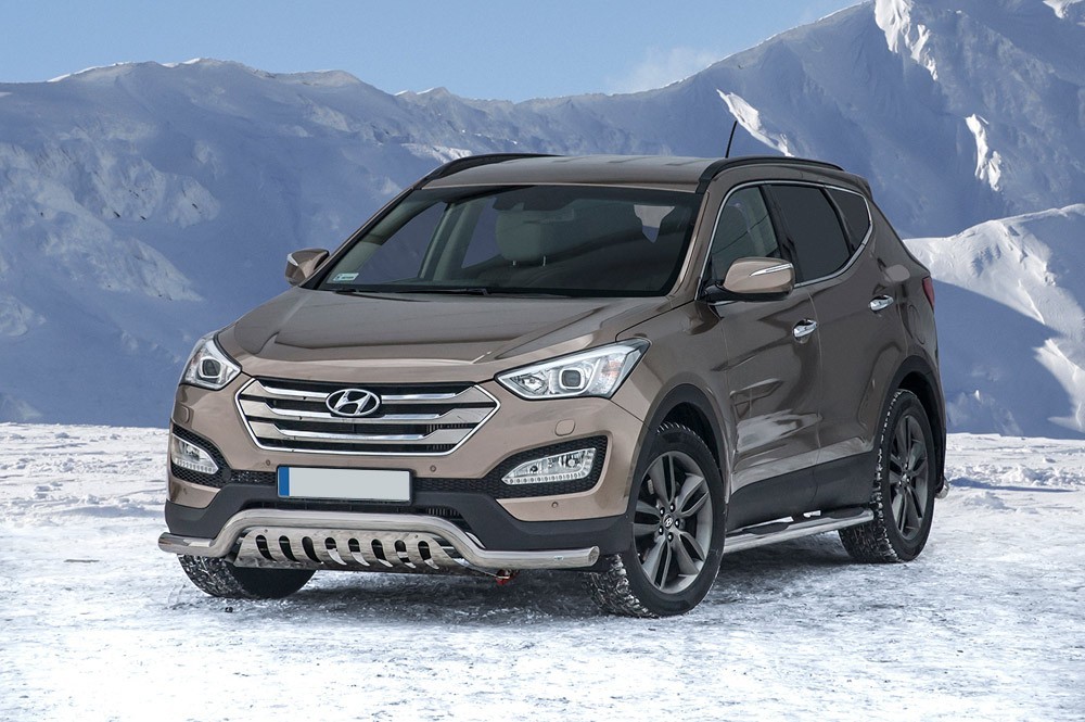 Pare-buffle barre de Spoiler et plaque de protection Hyundai Santa Fe (2012 -)