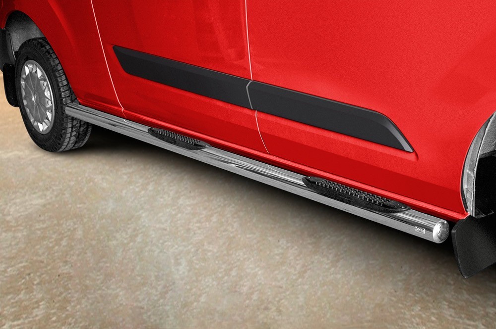 Marchepieds Ford Transit Custom L2 Long (2012 -) - Latéraux avec revêtement en plastique anti-dérapant -