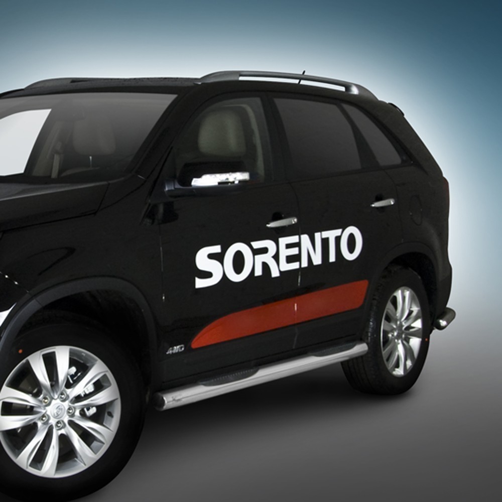 Marchepieds Kia Sorento (2010-2012) - Latéraux avec revêtement en plastique anti-dérapant -