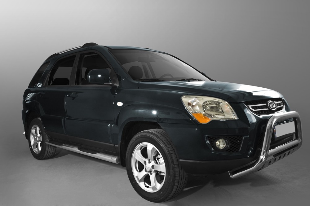 Marchepieds Kia Sportage (2008-2010) - Latéraux avec revêtement en plastique anti-dérapant -