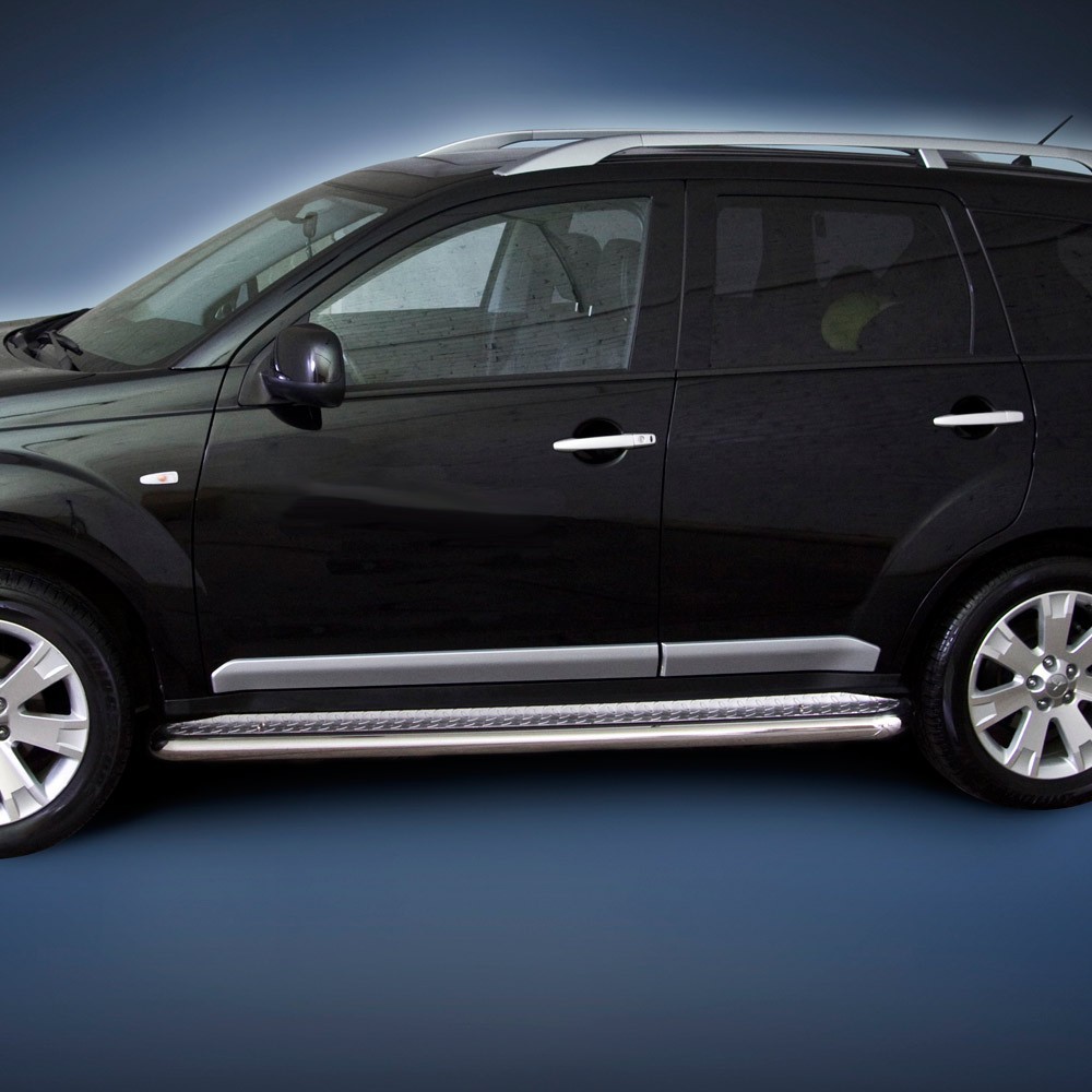 Marchepieds Mitsubishi Outlander (2007-2010) - Plat Avec Plaque Anti Dérapante -