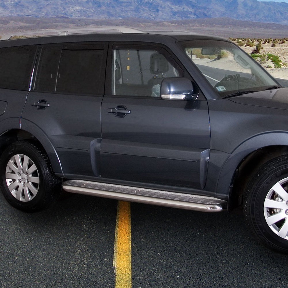 Marchepieds Mitsubishi Pajero (2007-2014) - Plat Avec Plaque Anti Dérapante -