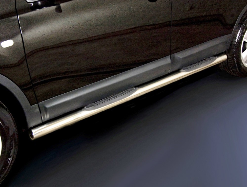Marchepieds Nissan Qashqai + 2 (2010-2013) - Latéraux avec revêtement en plastique anti-dérapant -