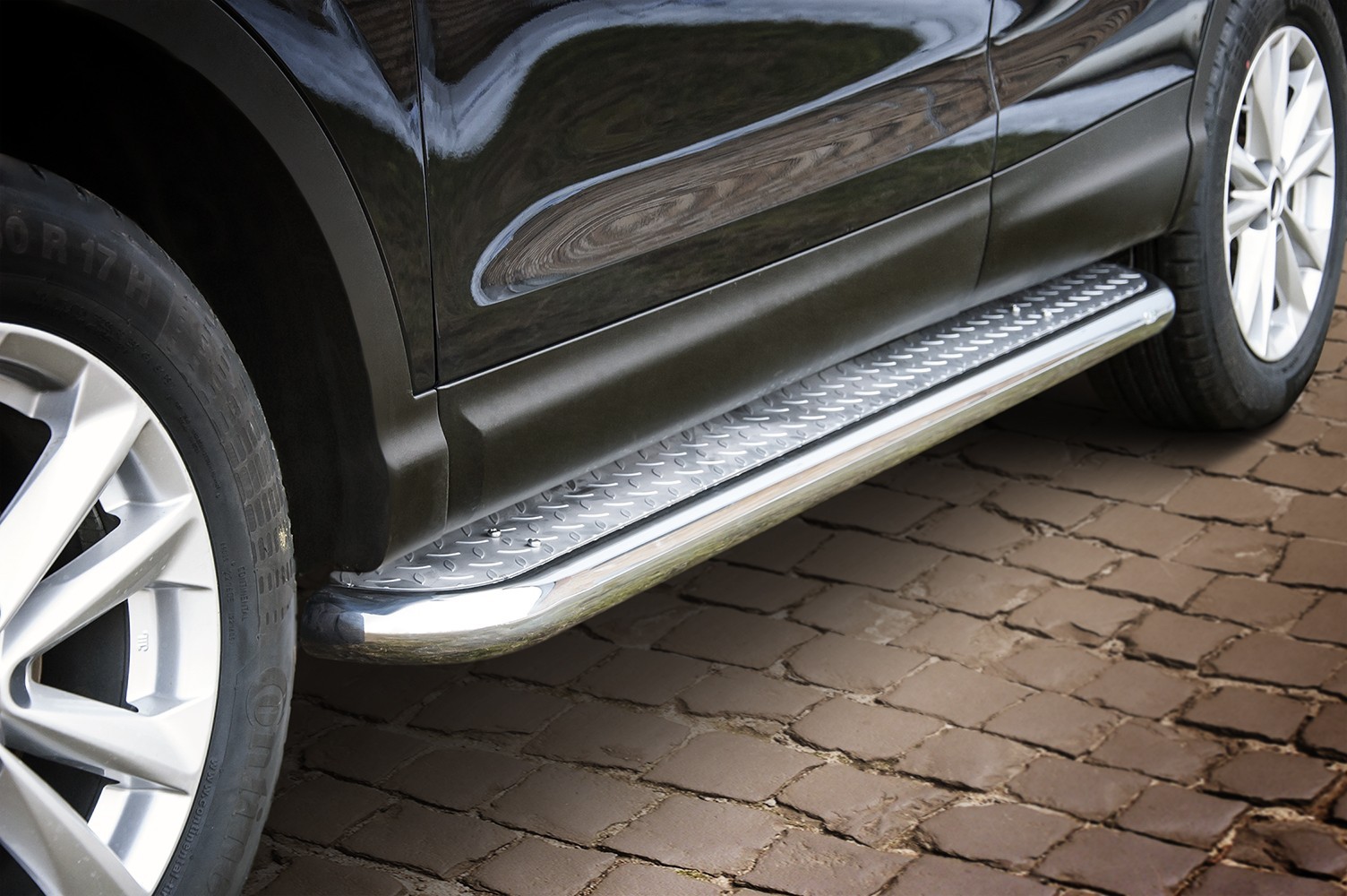 Marchepieds Nissan Qashqai (2013-) - Plat Avec Plaque Anti Dérapante -