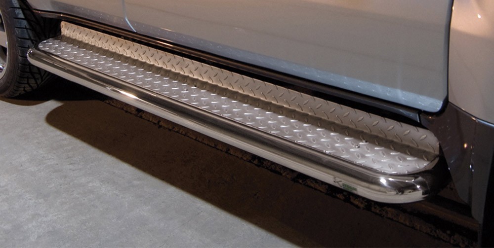 Marchepieds Toyota Land Cruiser 120 (2002-2009) - Plat avec plaque anti-dérapante -