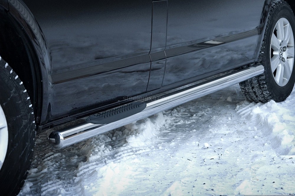 Marchepieds VW T6 Long L2 (2015-) - Avec empattement de 3.4m- Latéraux avec revêtement en plastique anti-dérapant-
