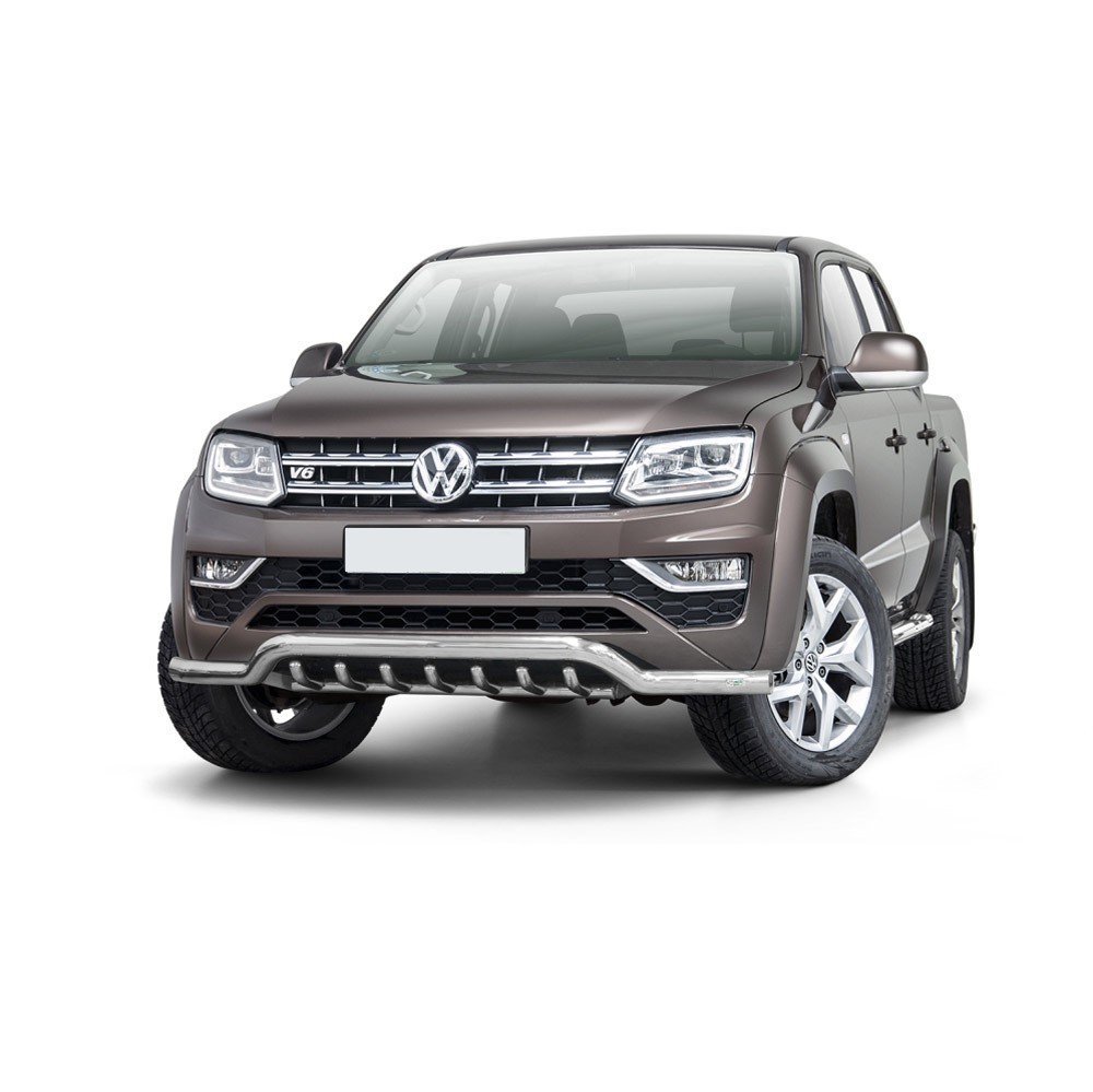 Barre pare-buffle avec grille Volkswagen Amarok avec plaque de protection d'origine (2016-)