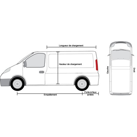 Marchepieds Opel Vivaro L2 Long (2014 -) - Latéraux Profilé sur VIVARO avec un empattement de 3498 mm -