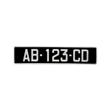 Plaque d'immatriculation Alu noire voiture de collection (nouvelle immat) -  Attelage-Accessoire-Auto