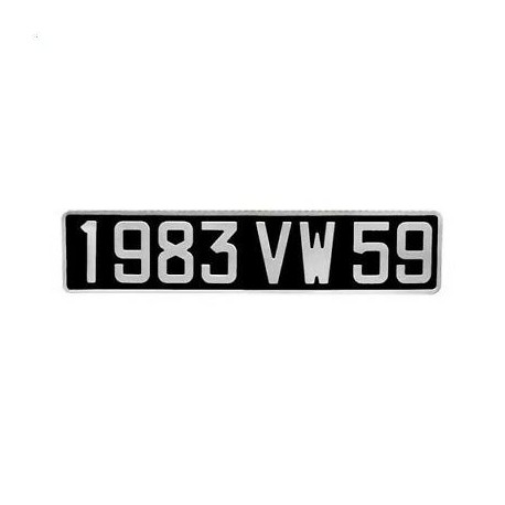 Plaque d'immatriculation noire voiture de collection (ancienne immat)