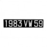 Plaque d'immatriculation alu noire voiture de collection (ancienne immat)