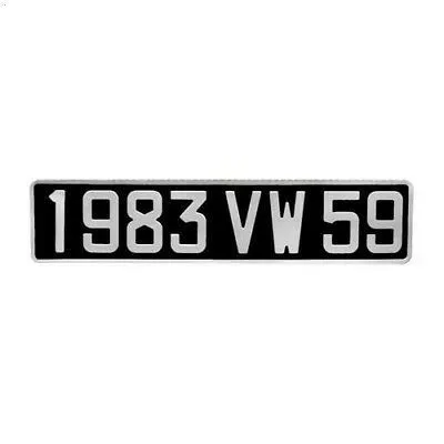 Plaque d'immatriculation noire voiture de collection (ancienne immat)