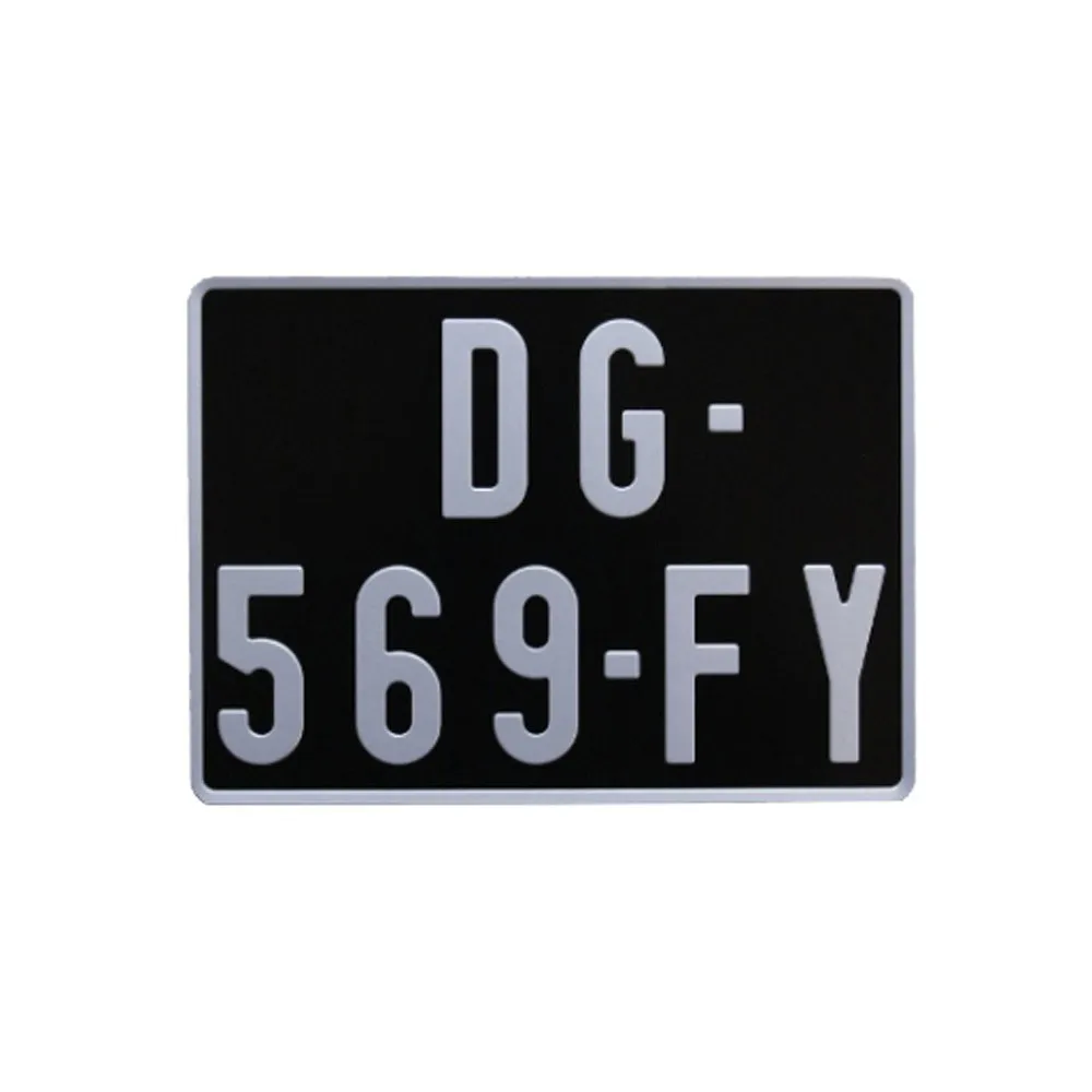 Plaque d'immatriculation noire voiture de collection 300x200 (nouvelle immat)
