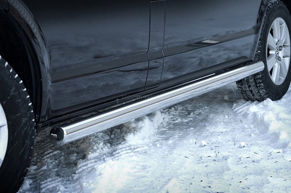 Marchepieds VW T6 Long L2 empattement de 3.4m (2015-) - Rond Latéraux -