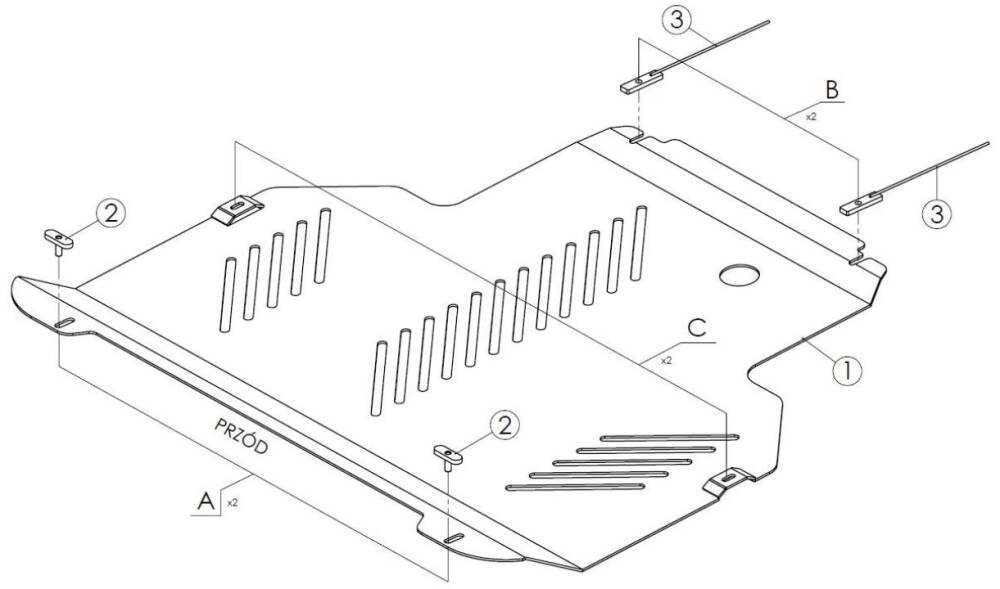Plaque de protection moteur et boite de vitesses Ford Connect (2013-)