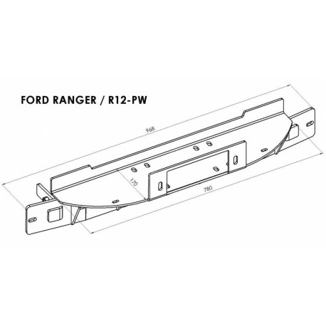 Platine avec Treuil Electrique (Câble Acier) pour Ford Ranger (2007-2012)