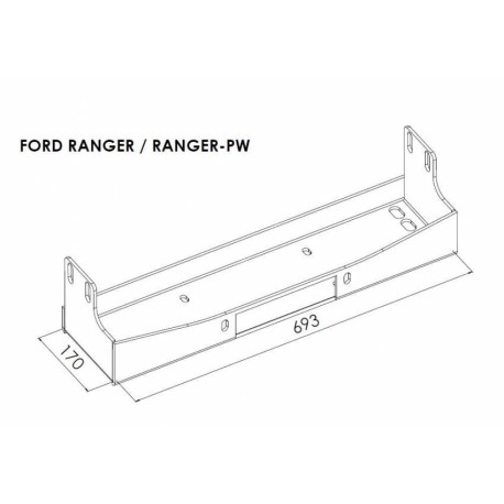 Platine avec Treuil Electrique (Câble Acier) pour Ford Ranger (2007-2012)