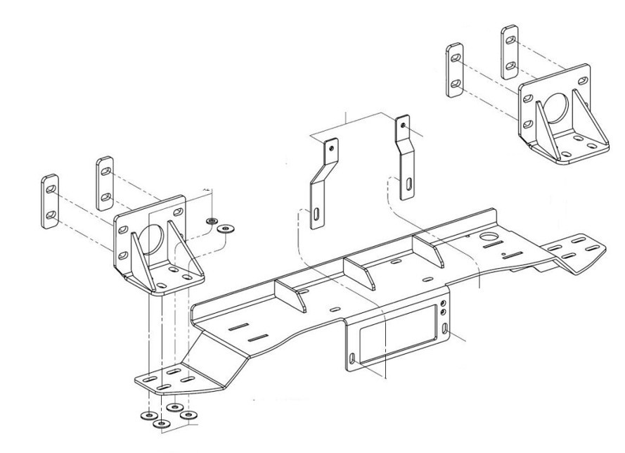 Platine avec Treuil Electrique (Câble Acier) pour Ford Ranger (2007-2012)