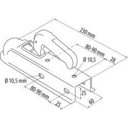  TETE D'ATTELAGE POUR BOULE DIAMÈTRE 50 MM