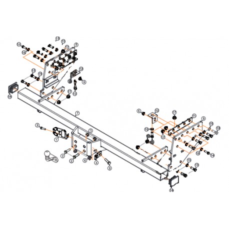 Attelage Aragon pour Mitsubishi L200 à partir du 9/2019 [Rotule sur platine]