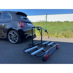 Coffre sur attelage - plateforme Reloader + box Recargo + porte-vélos