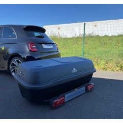 Coffre sur attelage - plateforme Reloader + box Recargo + porte-vélos