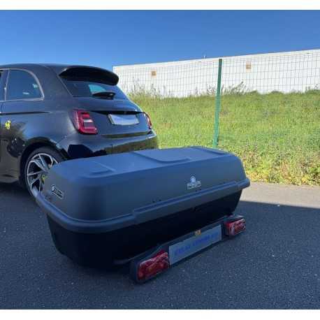 Coffre sur attelage - plateforme Reloader + box Recargo + porte-vélos