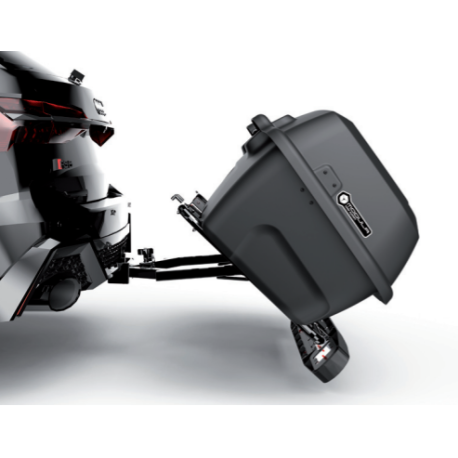 Coffre sur attelage - plateforme Reloader + box Recargo + porte-vélos