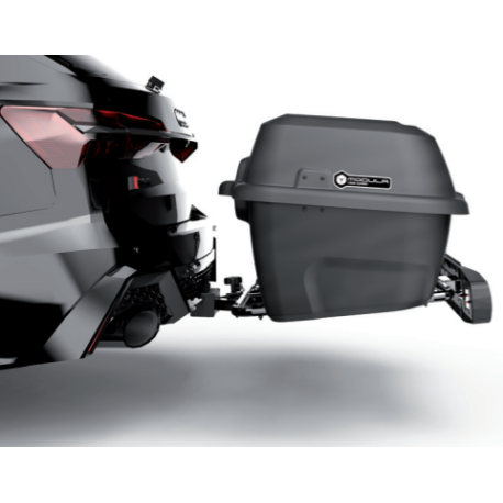 Coffre sur attelage - plateforme Reloader + box Recargo + porte-vélos