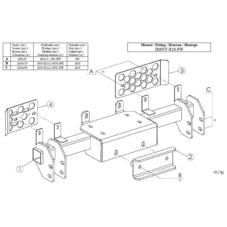 Platine avec Treuil Electrique (Câble Acier) pour Ford Ranger (2007-2012)