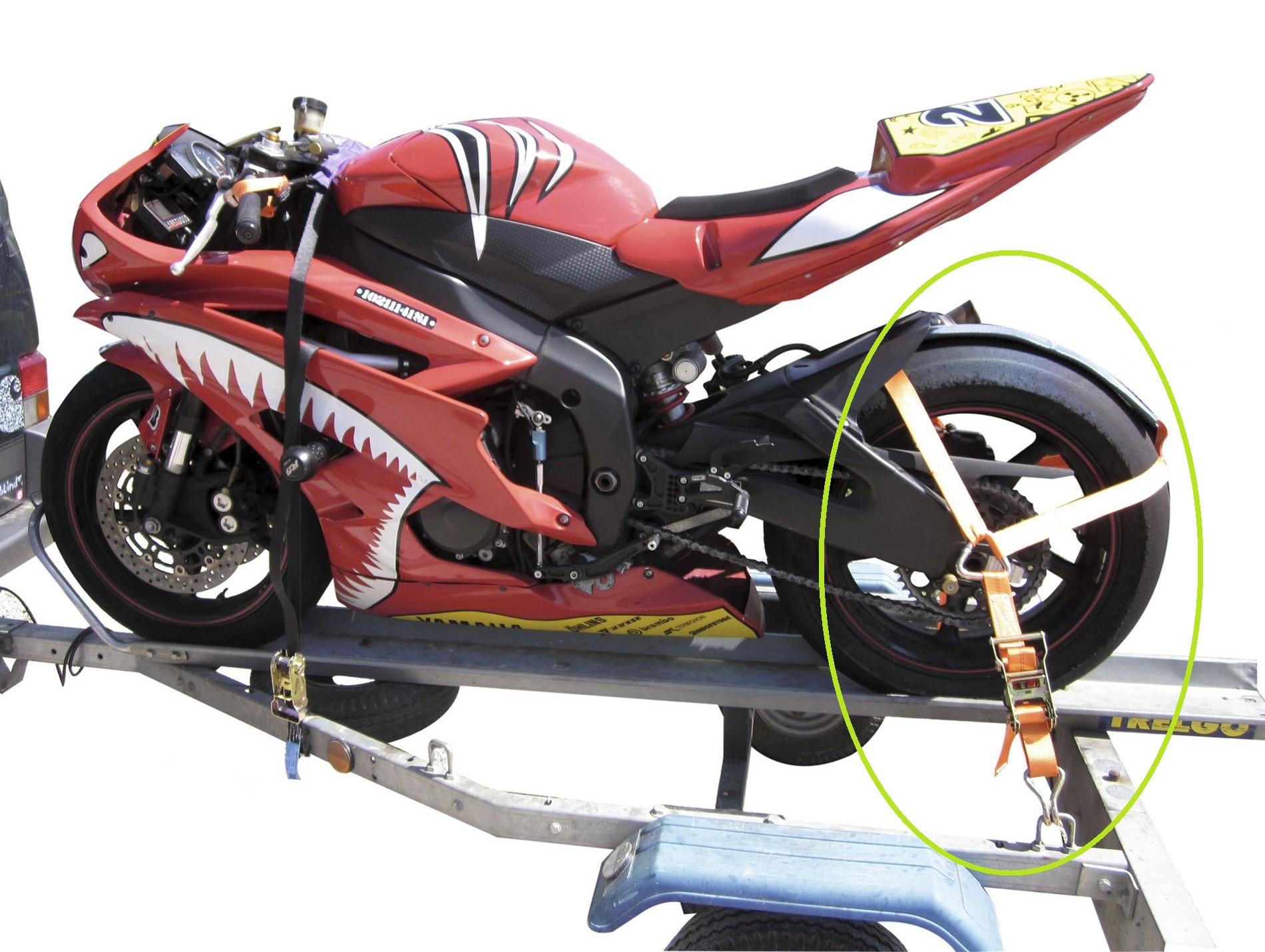 Sangles de fixation de pneu de remorque de moto, universel EV moto, bande  de fixation de roue arrière, accessoires de moto