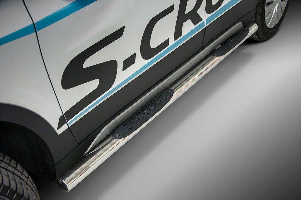 Marchepieds Suzuki SX4 S-CROSS (2016-) - Latéraux avec revêtement en plastique anti-dérapant -