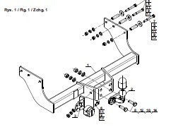 ATTELAGE FORD TRANSIT CHASSIS CABINE LONG AVEC BENNE RALLONGÉE À PARTIR DE 4/2000 [ROTULE SUR PLATINE]