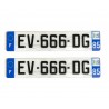 Jeu de 2 Plaques d'Immatriculation Plexiglas Auto (Tous départements)