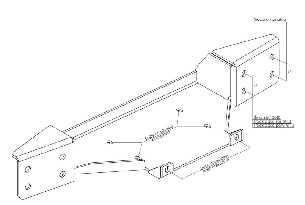 Support de Treuil Pour Ford Ranger Raptor (2019-2022)