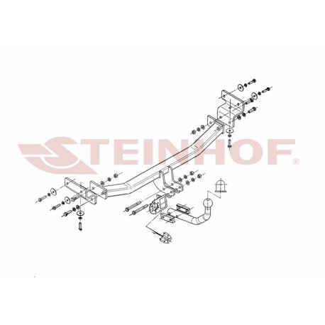 Attelage Steinhofpour Hyundai Kona produit du 11/2017 au 06/2021 [Rotule Col De Cygne. CDC]